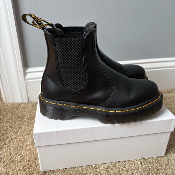 Dr. Martens Black Chelsea Boots with Yellow Stitching - Picture 3 of 5